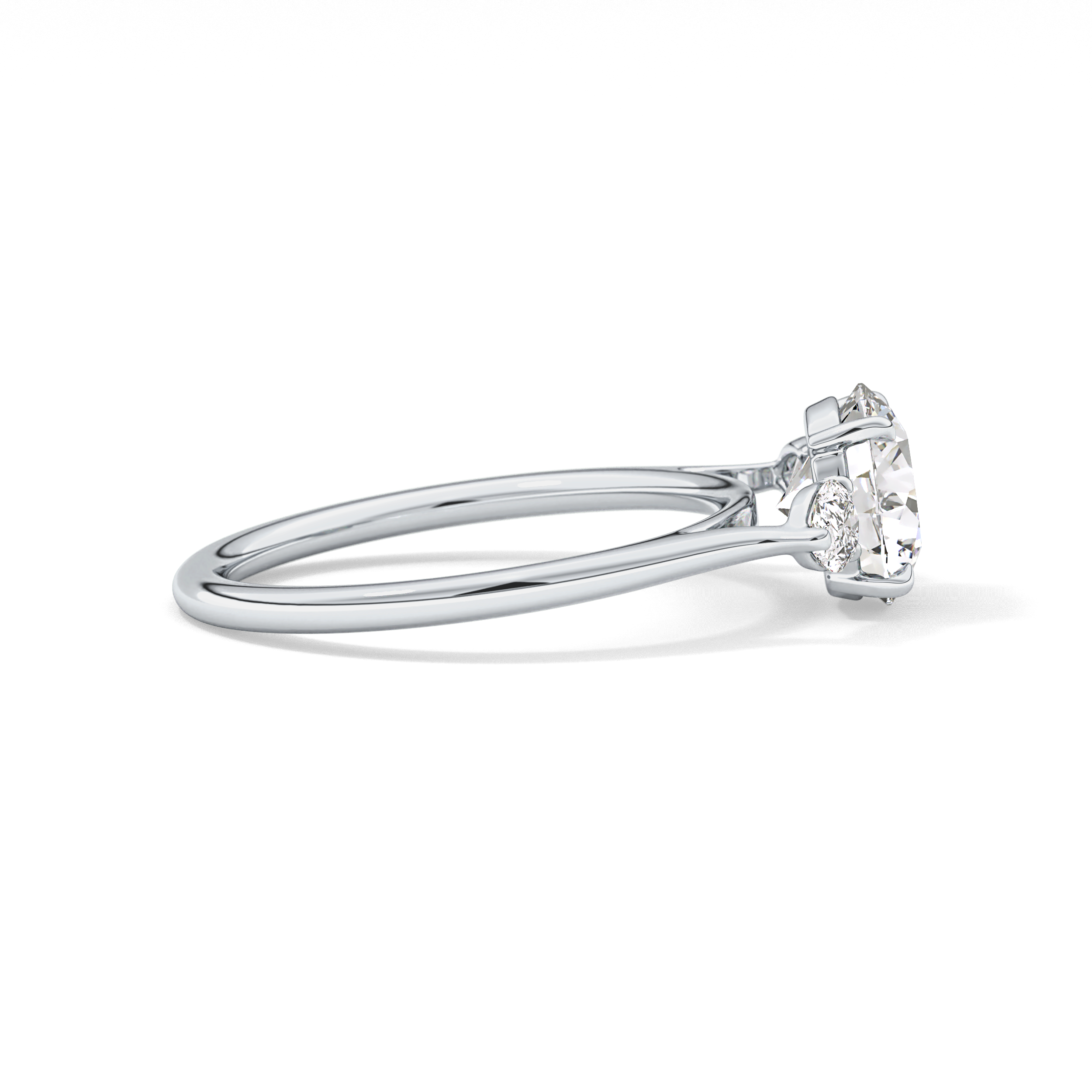 Round Three Stone Lab Grown Diamond Engagement Ring