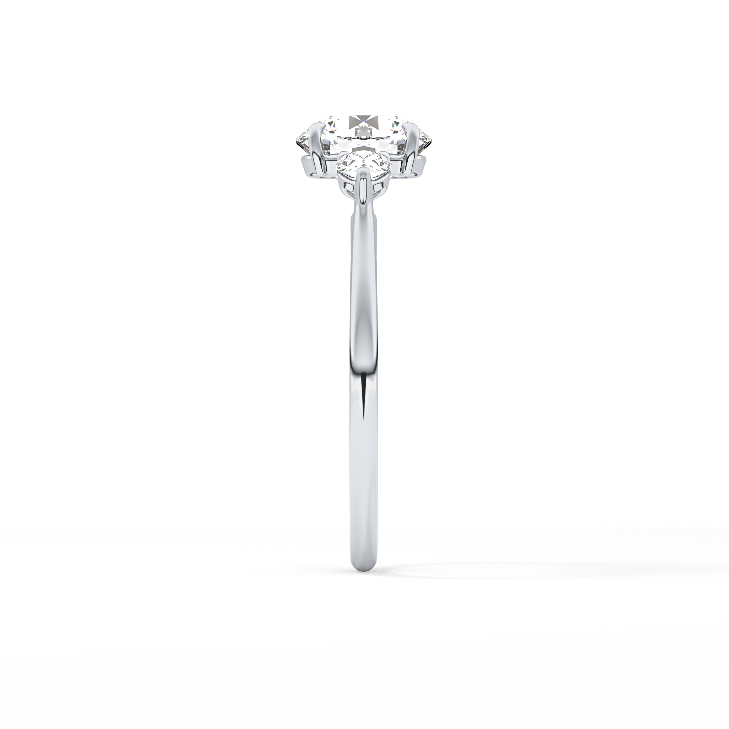 Round Three Stone Lab Grown Diamond Engagement Ring