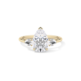 Pear Three Stone Lab Grown Diamond Engagement Ring