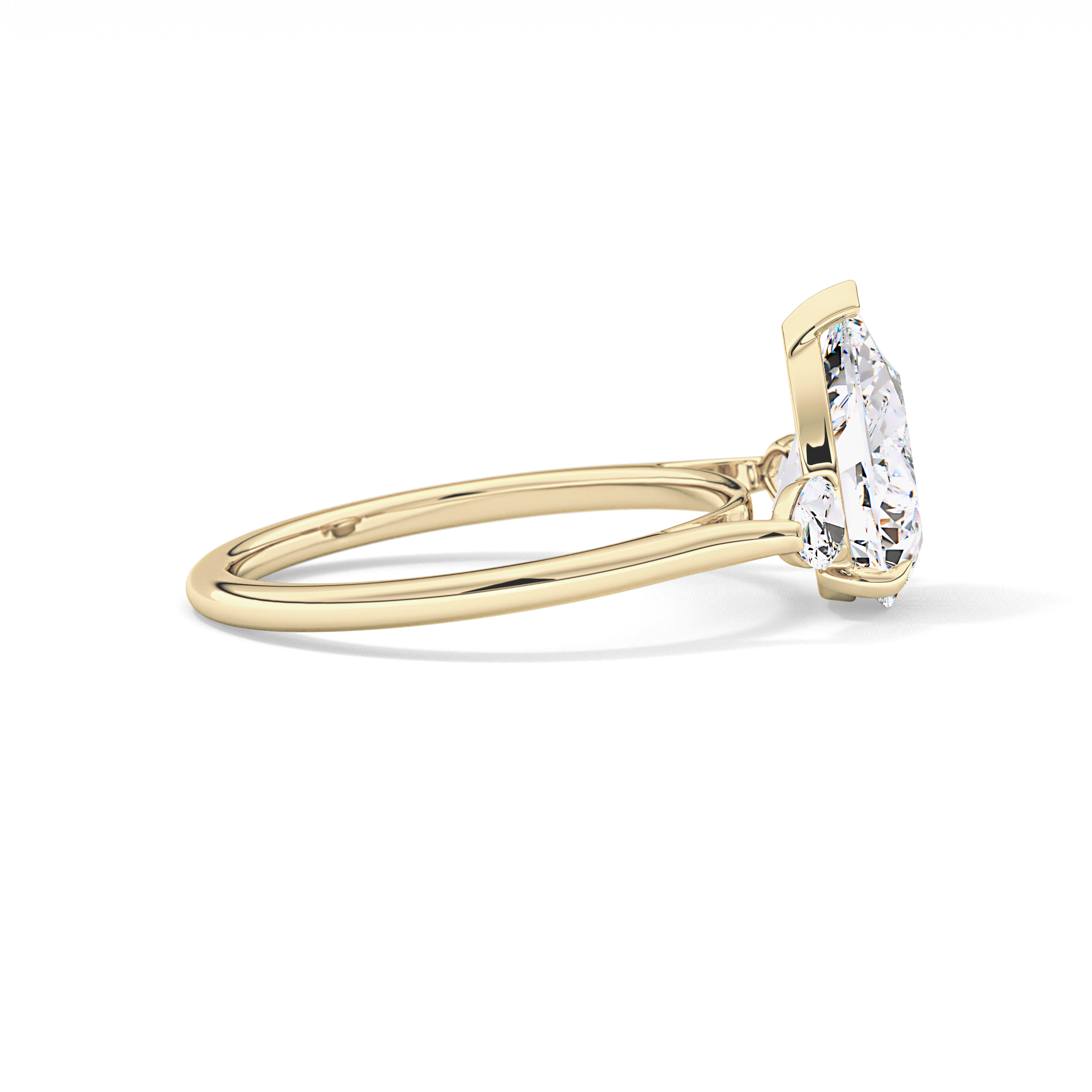 Pear Three Stone Lab Grown Diamond Engagement Ring