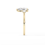 Pear Three Stone Lab Grown Diamond Engagement Ring