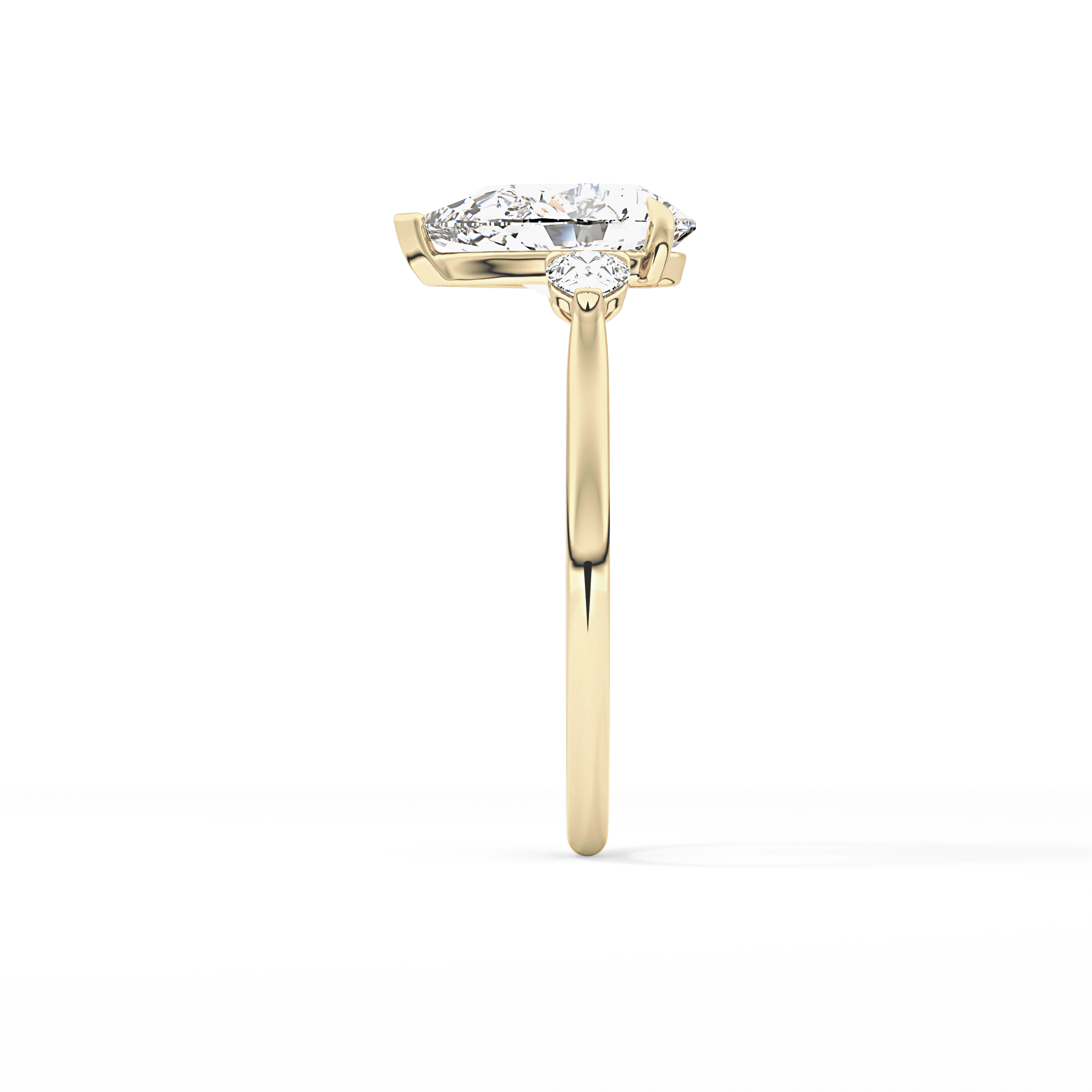 Pear Three Stone Lab Grown Diamond Engagement Ring