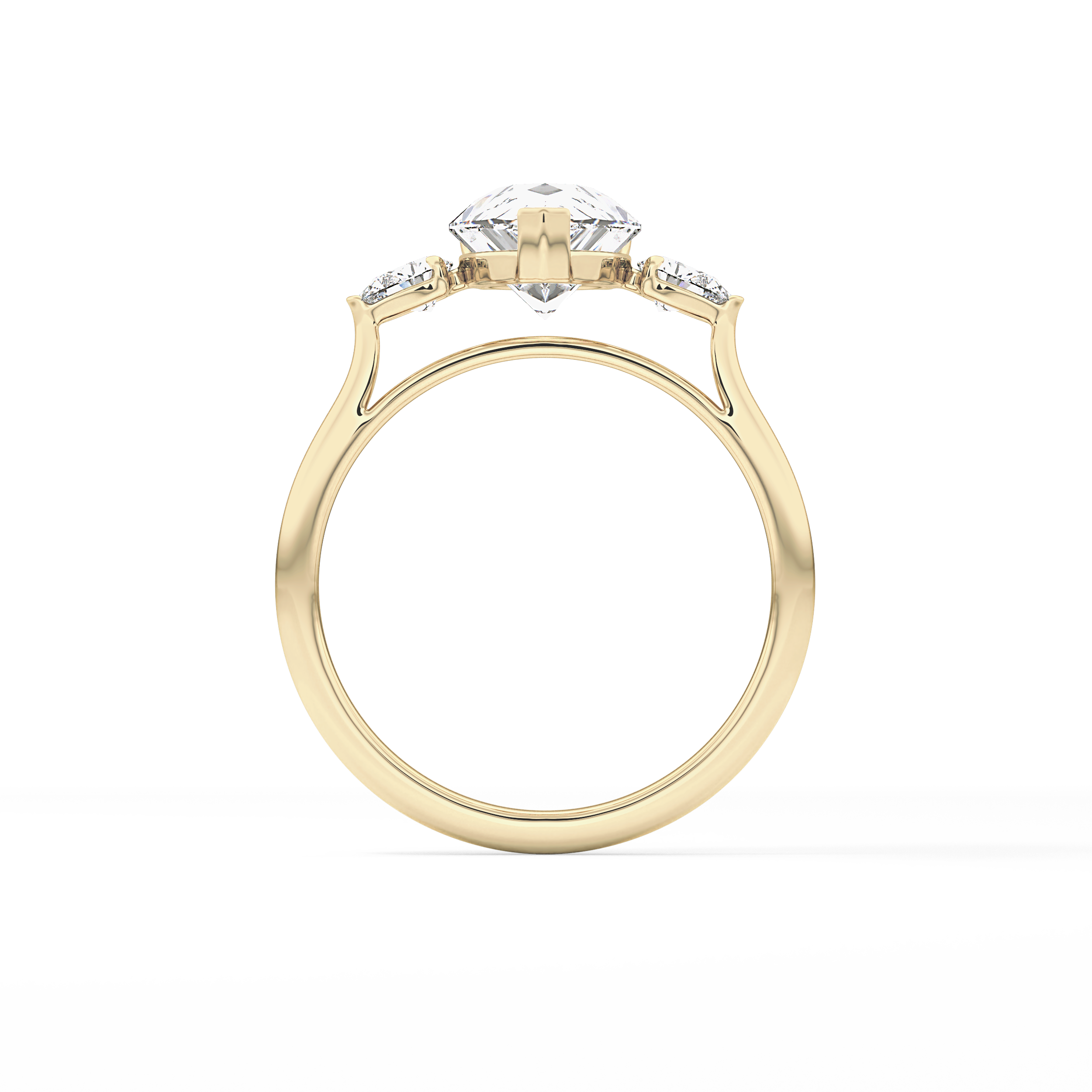 Pear Three Stone Lab Grown Diamond Engagement Ring