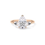 Pear Three Stone Lab Grown Diamond Engagement Ring