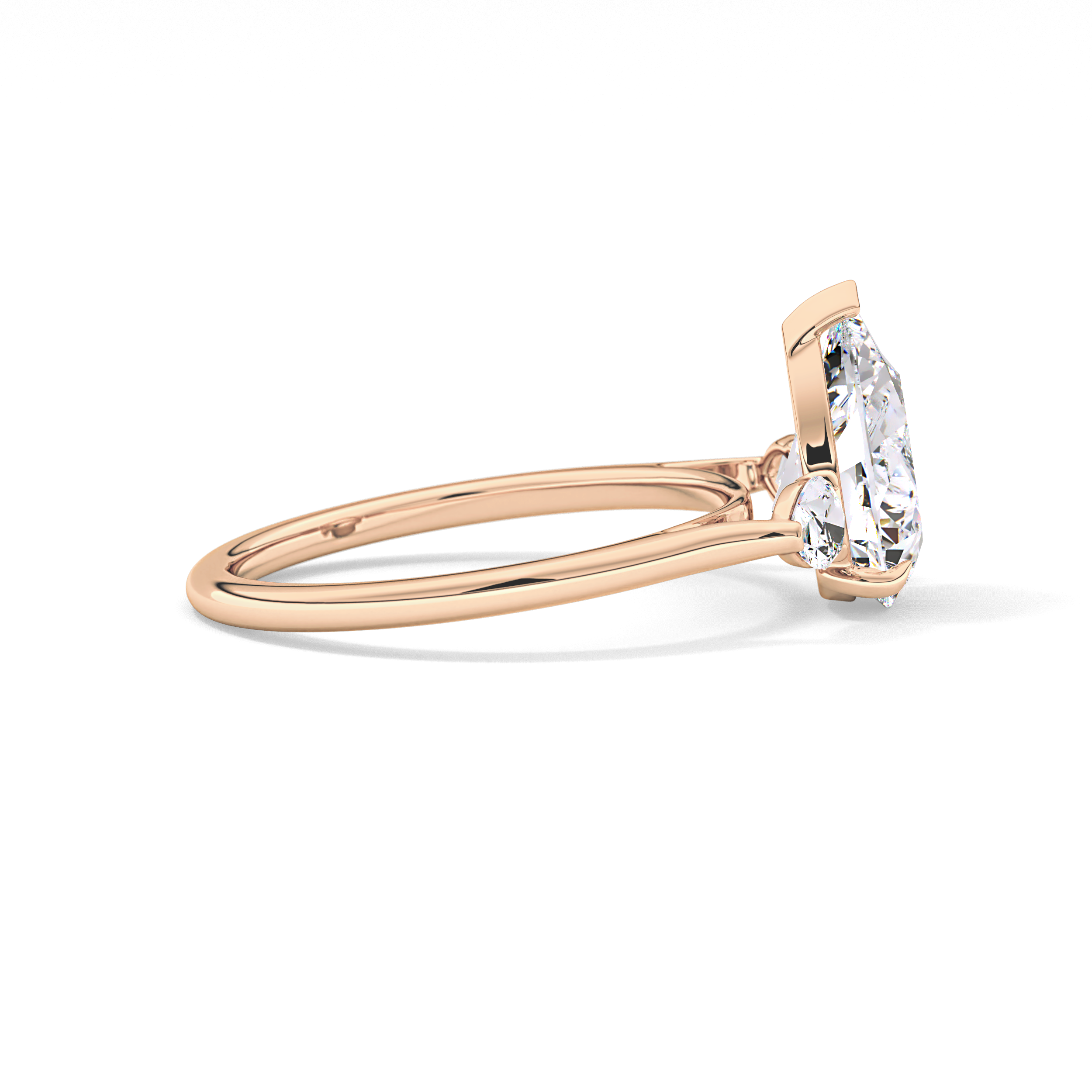 Pear Three Stone Lab Grown Diamond Engagement Ring