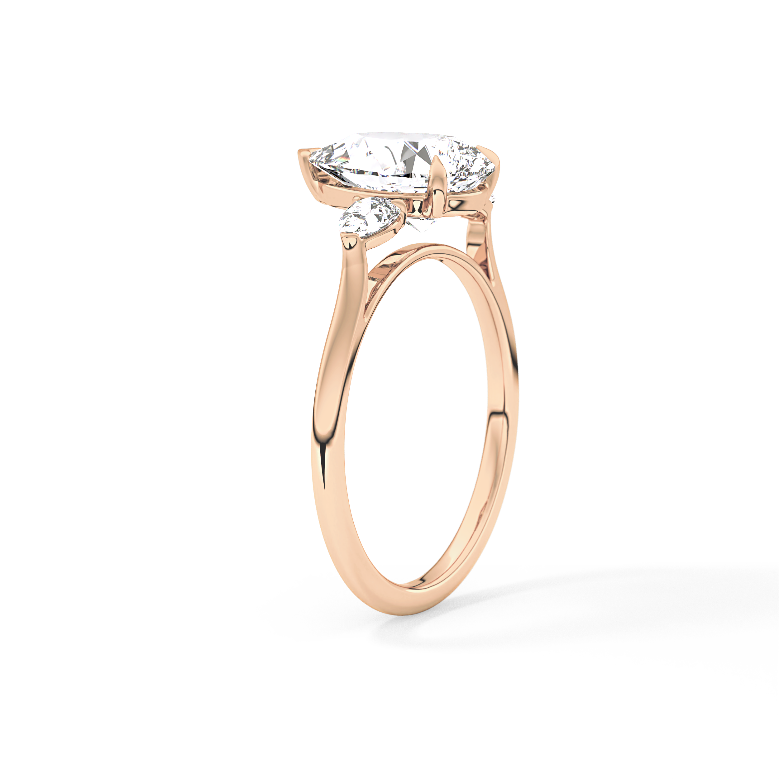 Pear Three Stone Lab Grown Diamond Engagement Ring