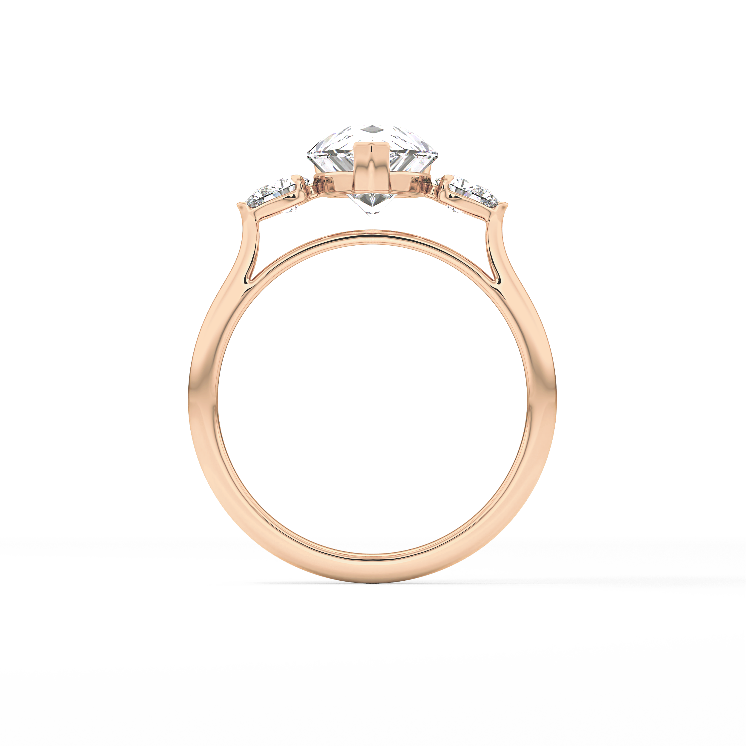 Pear Three Stone Lab Grown Diamond Engagement Ring