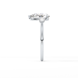 Pear Three Stone Lab Grown Diamond Engagement Ring