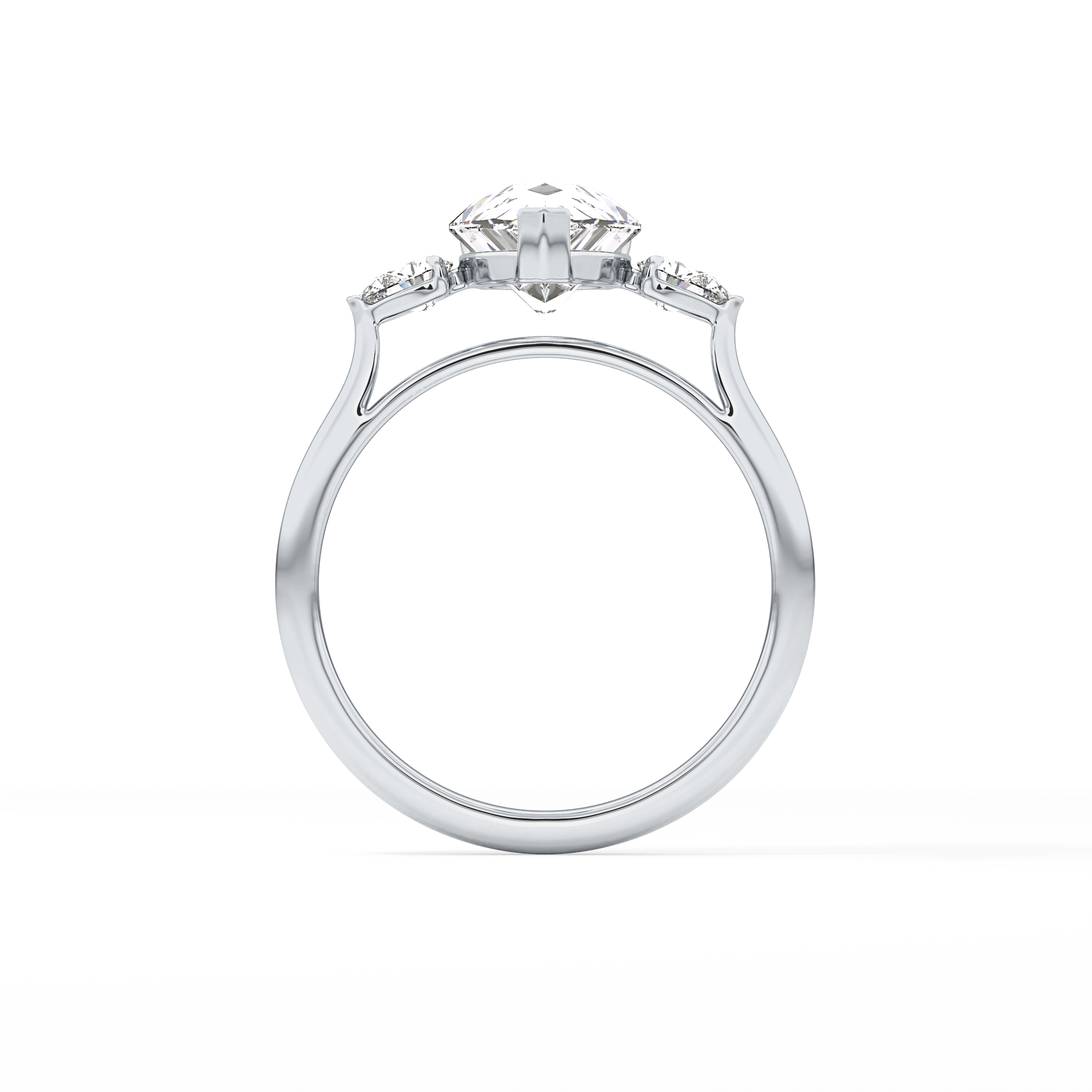 Pear Three Stone Lab Grown Diamond Engagement Ring