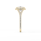 Round Halo & Pave Split Shank Lab Grown Diamond Engagement Ring