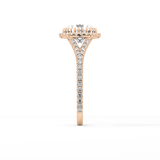 Round Halo & Pave Split Shank Lab Grown Diamond Engagement Ring