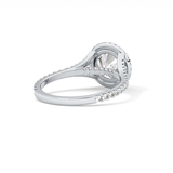 Round Halo & Pave Split Shank Lab Grown Diamond Engagement Ring
