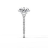 Round Halo & Pave Split Shank Lab Grown Diamond Engagement Ring