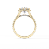 Cushion Halo & Pave Split Shank Lab Grown Diamond Engagement Ring