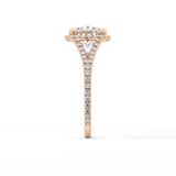 Cushion Halo & Pave Split Shank Lab Grown Diamond Engagement Ring