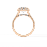 Cushion Halo & Pave Split Shank Lab Grown Diamond Engagement Ring