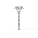 Cushion Halo & Pave Split Shank Lab Grown Diamond Engagement Ring