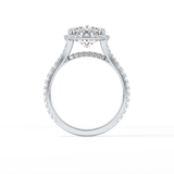 Cushion Halo & Pave Split Shank Lab Grown Diamond Engagement Ring