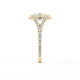 Oval Halo & Pave Split Shank Lab Grown Diamond Engagement Ring