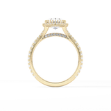 Oval Halo & Pave Split Shank Lab Grown Diamond Engagement Ring
