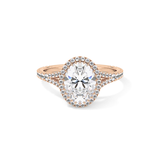 Oval Halo & Pave Split Shank Lab Grown Diamond Engagement Ring