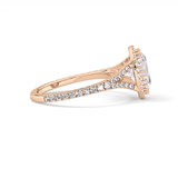 Oval Halo & Pave Split Shank Lab Grown Diamond Engagement Ring