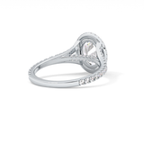 Oval Halo & Pave Split Shank Lab Grown Diamond Engagement Ring