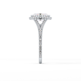 Oval Halo & Pave Split Shank Lab Grown Diamond Engagement Ring
