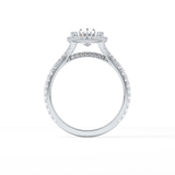 Oval Halo & Pave Split Shank Lab Grown Diamond Engagement Ring
