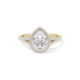 Pear Halo & Pave Split Shank Lab Grown Diamond Engagement Ring