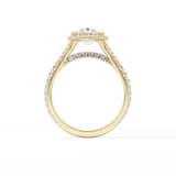 Pear Halo & Pave Split Shank Lab Grown Diamond Engagement Ring