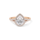 Pear Halo & Pave Split Shank Lab Grown Diamond Engagement Ring