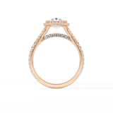 Pear Halo & Pave Split Shank Lab Grown Diamond Engagement Ring