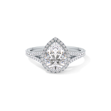 Pear Halo & Pave Split Shank Lab Grown Diamond Engagement Ring