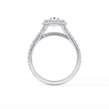 Pear Halo & Pave Split Shank Lab Grown Diamond Engagement Ring