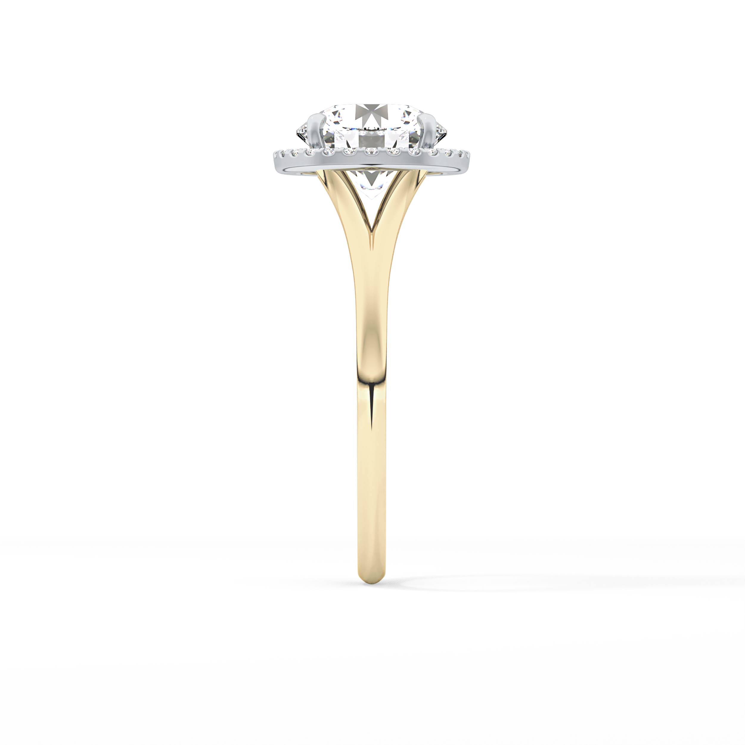 Round Halo & Split Shank Lab Grown Diamond Engagement Ring