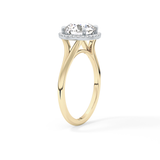 Round Halo & Split Shank Lab Grown Diamond Engagement Ring