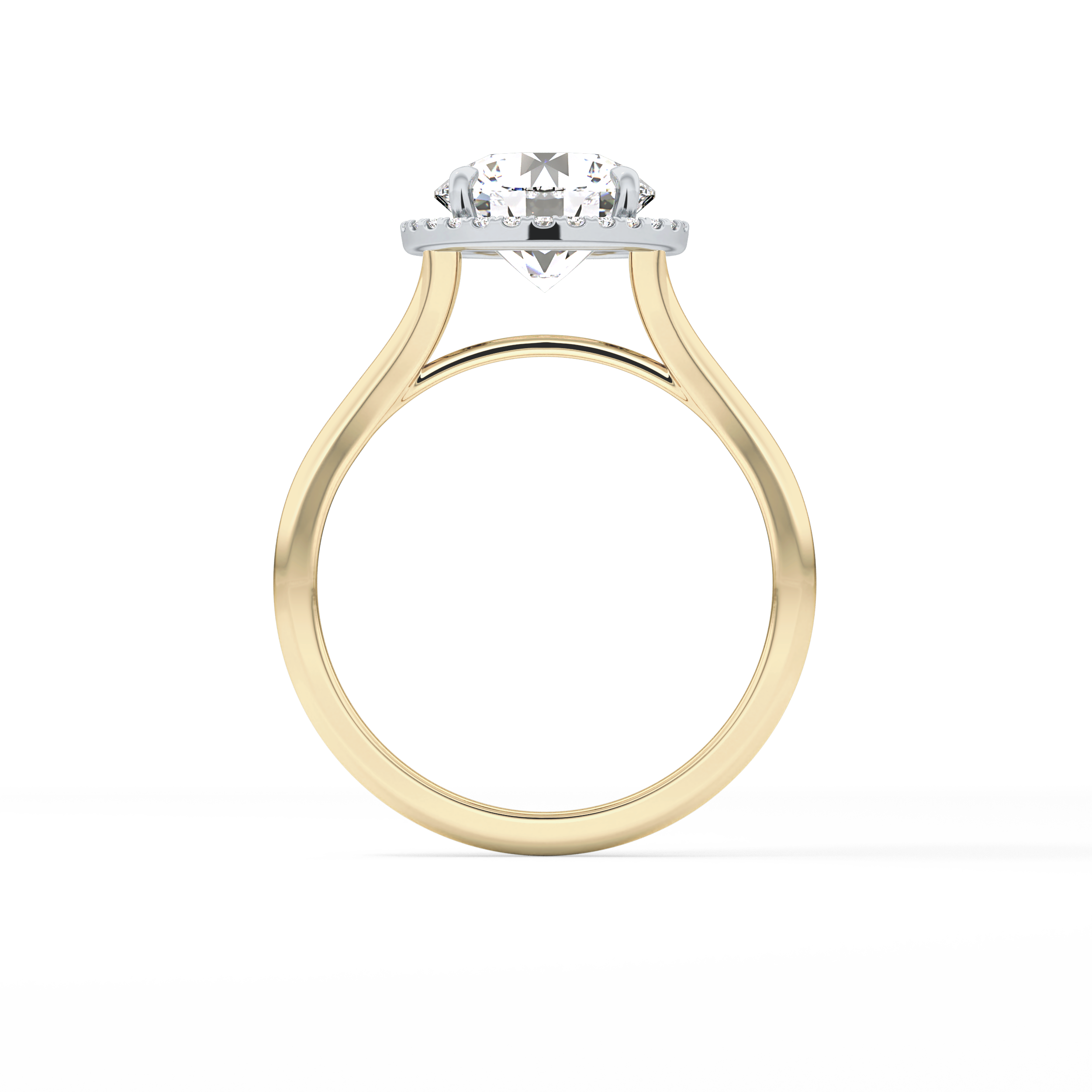 Round Halo & Split Shank Lab Grown Diamond Engagement Ring