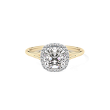 Cushion Halo & Split Shank Lab Grown Daimond Engagement Ring