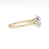 Cushion Halo & Split Shank Lab Grown Daimond Engagement Ring