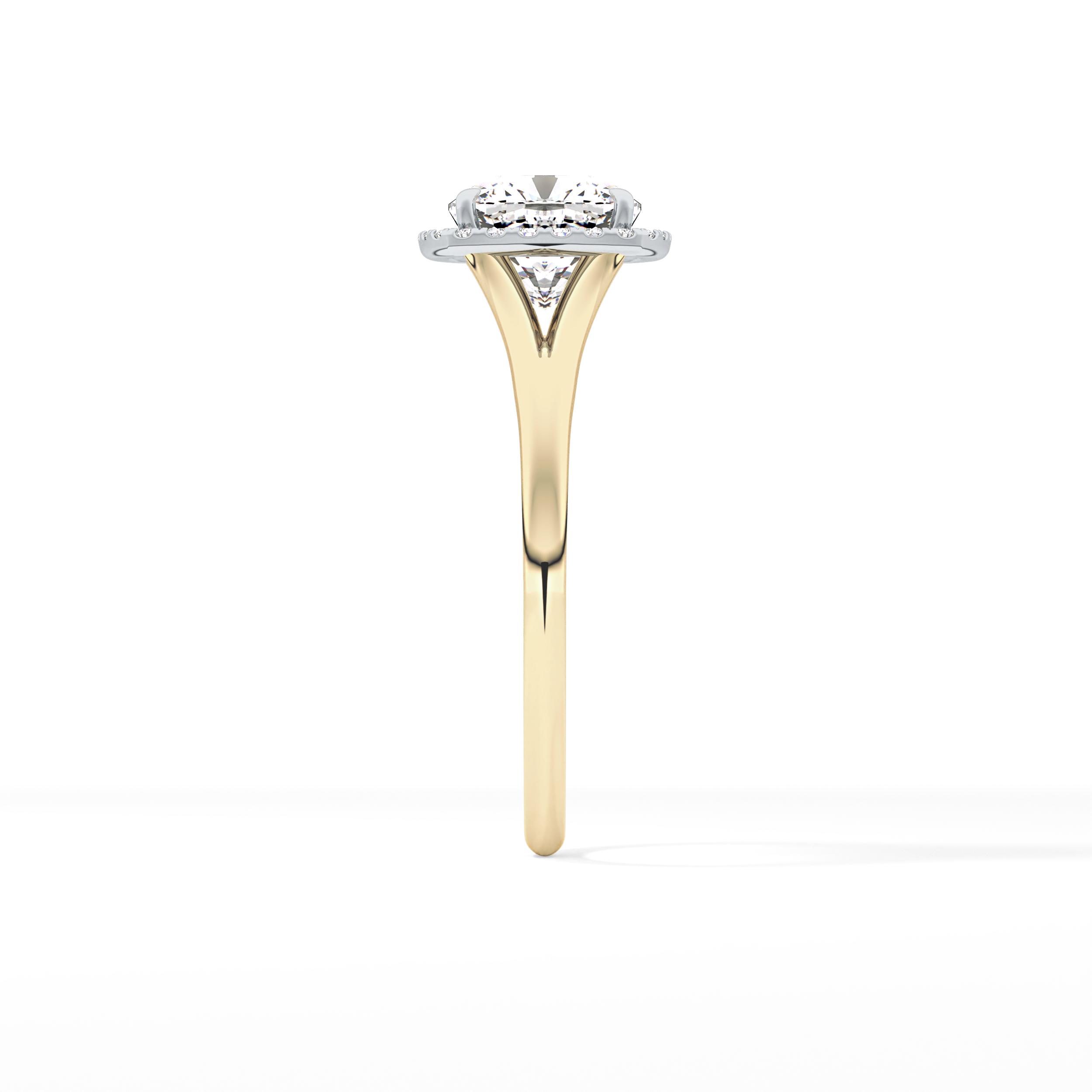 Cushion Halo & Split Shank Lab Grown Daimond Engagement Ring