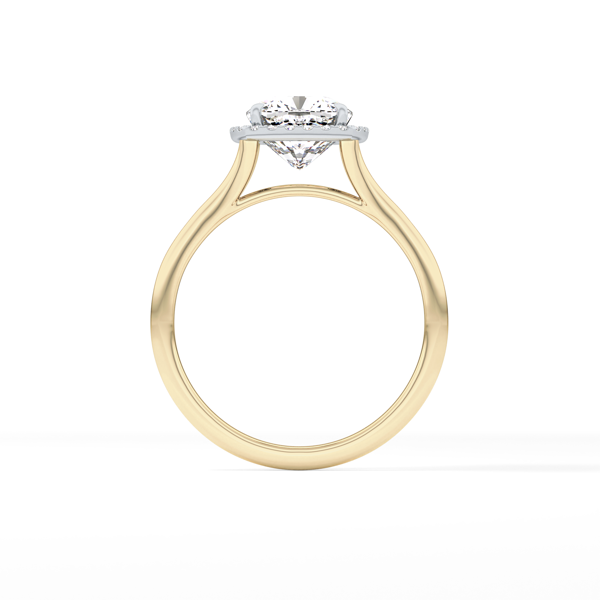 Cushion Halo & Split Shank Lab Grown Daimond Engagement Ring