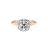 Cushion Halo & Split Shank Lab Grown Daimond Engagement Ring