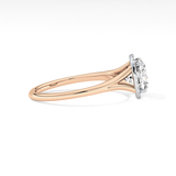 Cushion Halo & Split Shank Lab Grown Daimond Engagement Ring