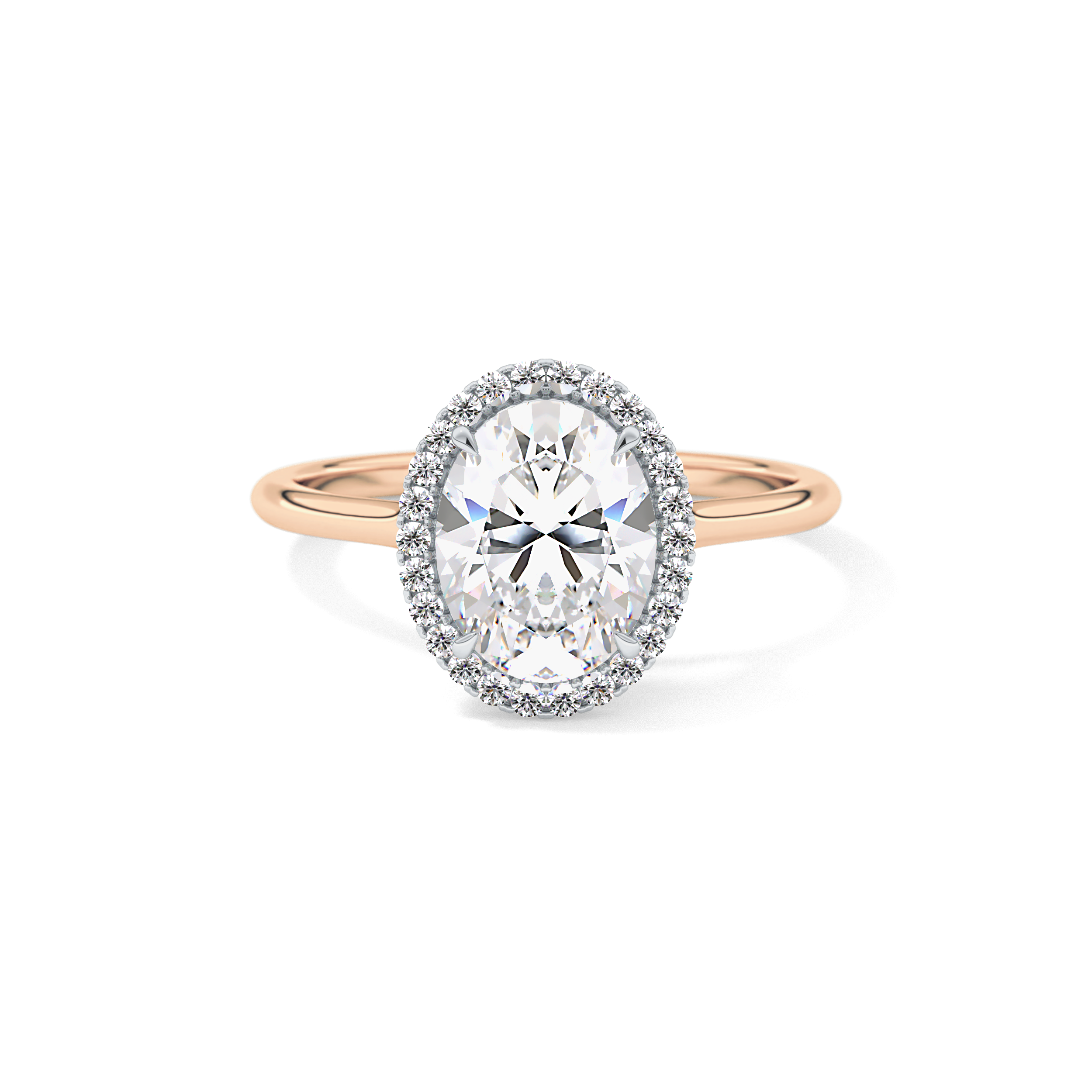 Oval Halo Lab Grown Diamond Engagement Ring