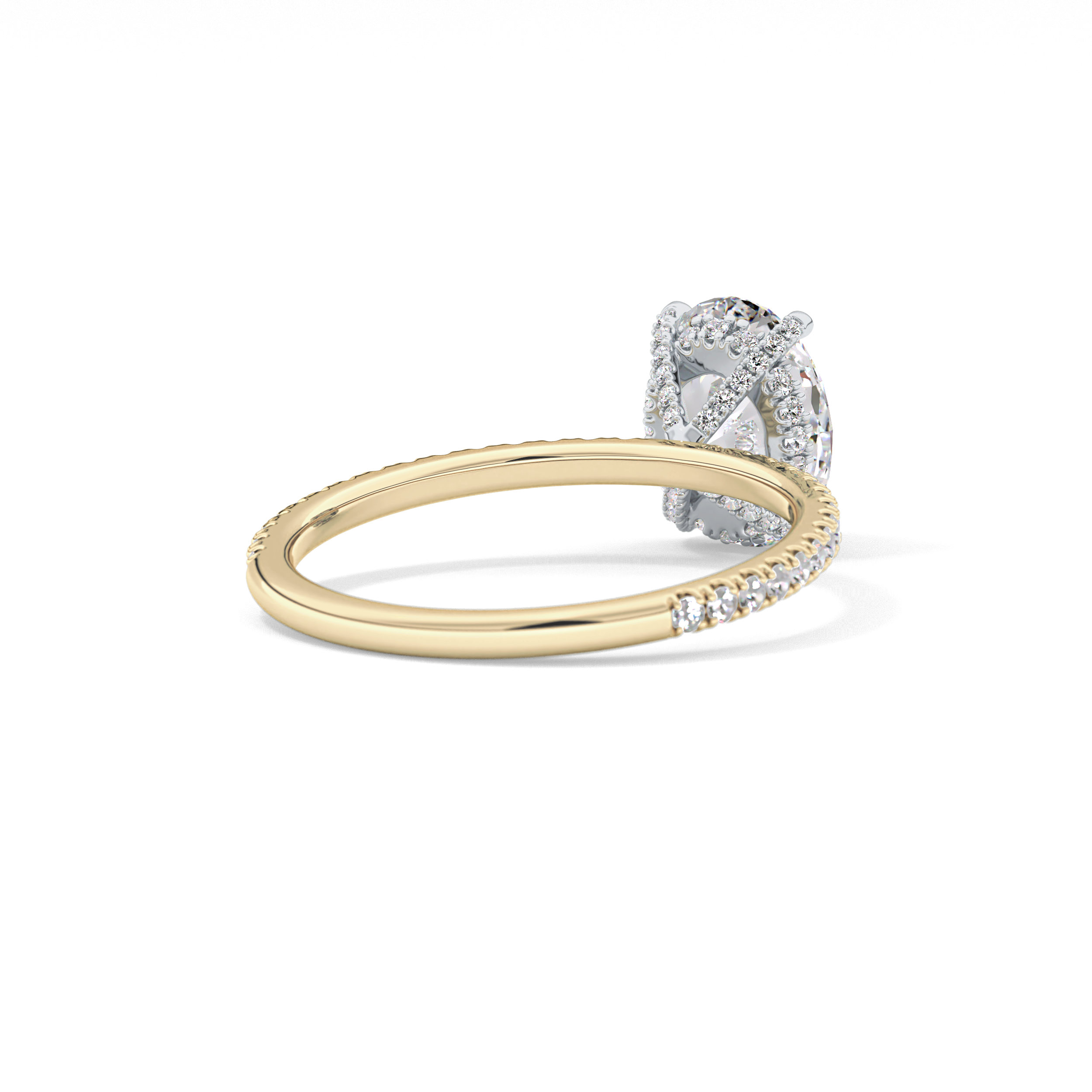 Oval Pave & Hidden Halo Lab Grown Diamond Engagement Ring