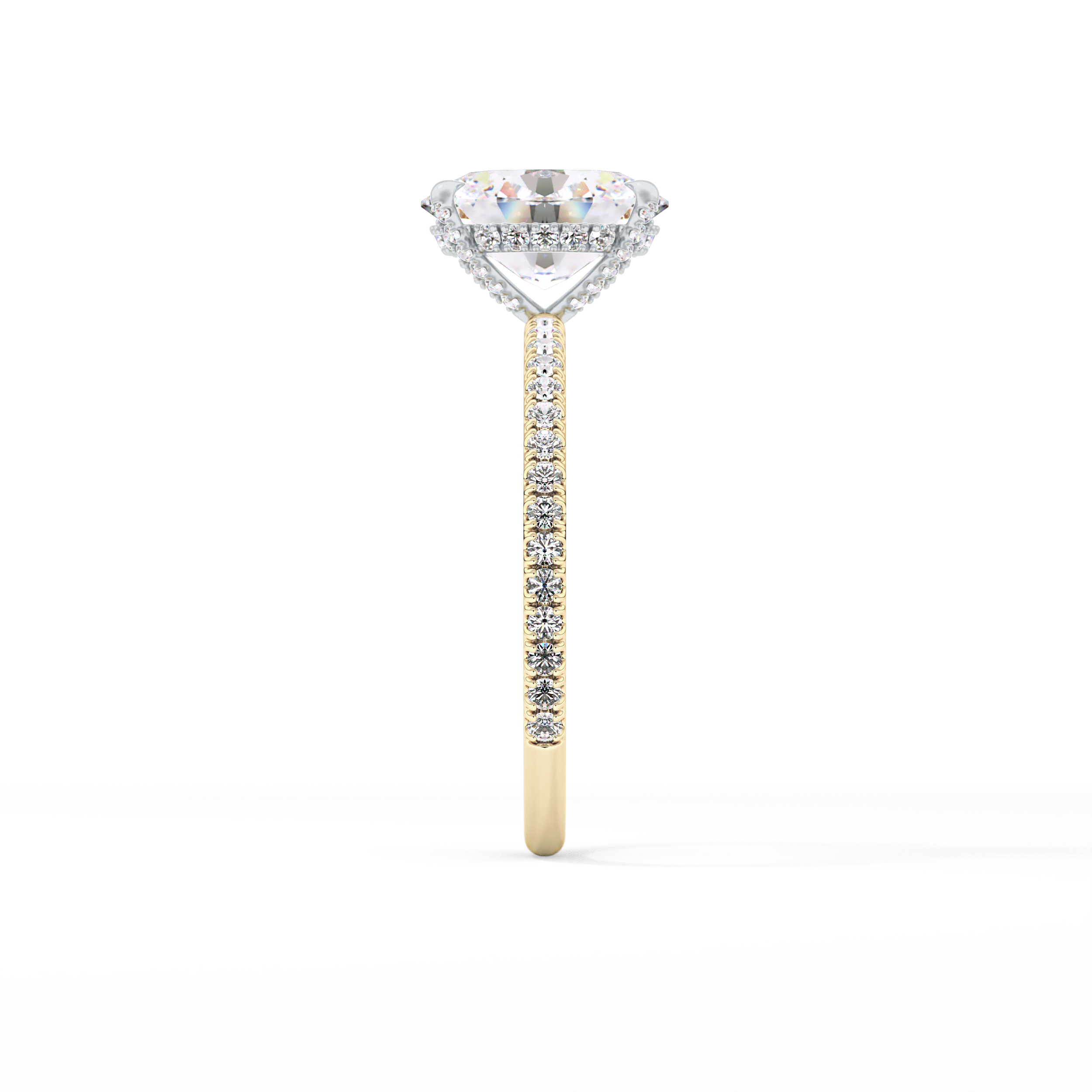 Oval Pave & Hidden Halo Lab Grown Diamond Engagement Ring