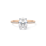 Oval Pave & Hidden Halo Lab Grown Diamond Engagement Ring