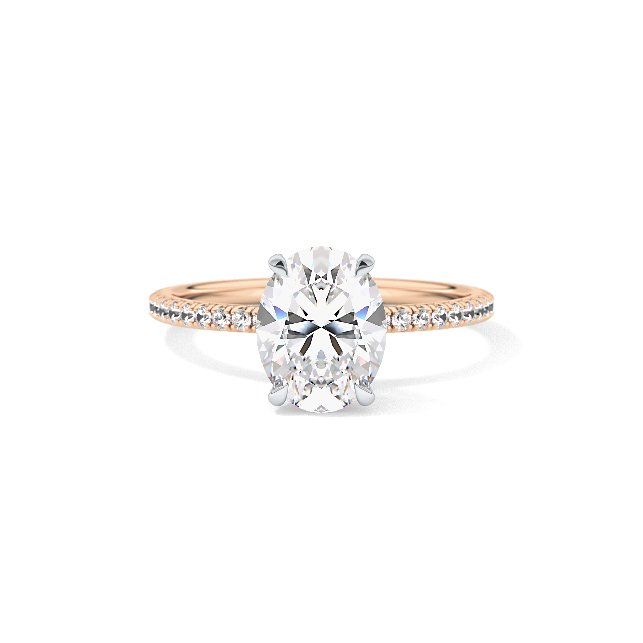 Oval Pave & Hidden Halo Lab Grown Diamond Engagement Ring