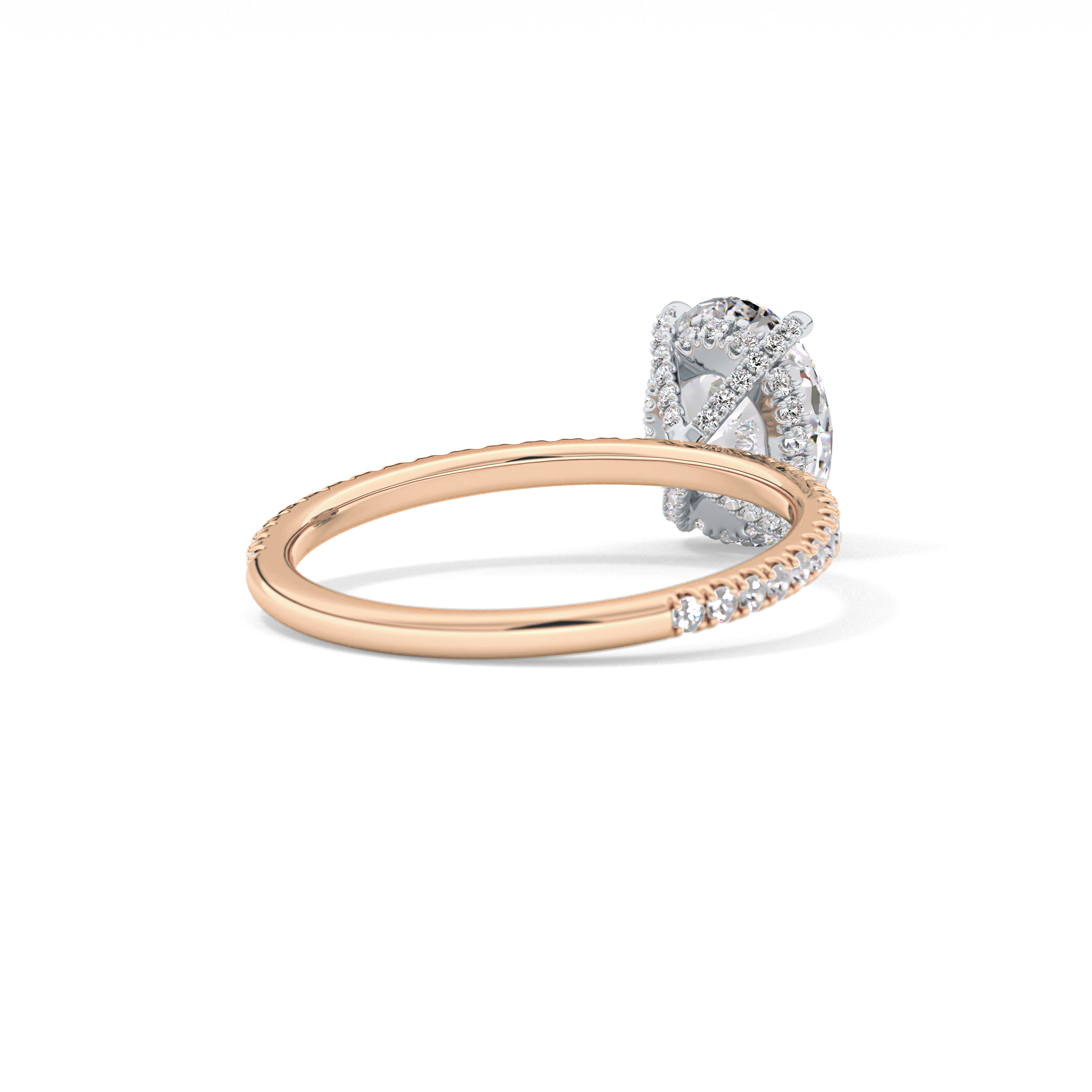 Oval Pave & Hidden Halo Lab Grown Diamond Engagement Ring